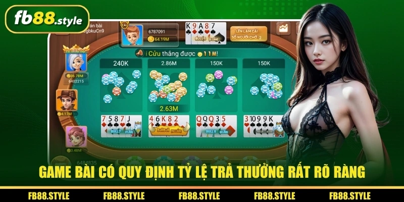 Bull Bull - Cách Đánh Và Quy Tắc Chơi Dễ Thắng Tại FB88 3 Game Bull Bull có quy định tỷ lệ trả thưởng rất rõ ràng