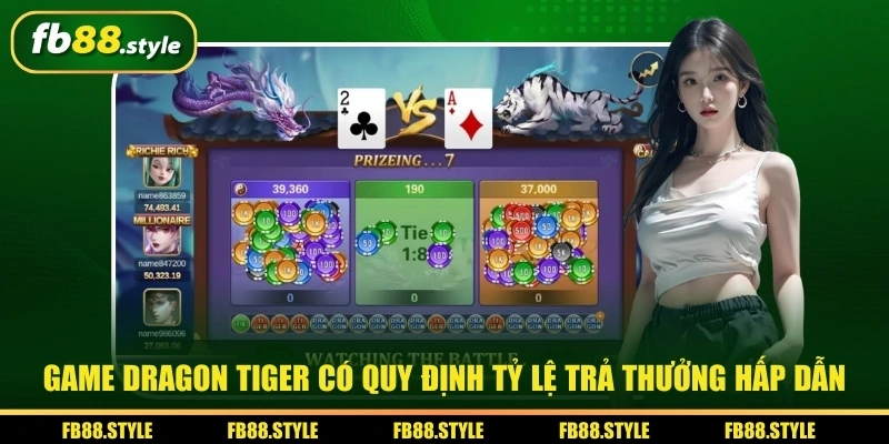 Game Rồng Hổ có quy định tỷ lệ trả thưởng hấp dẫn
